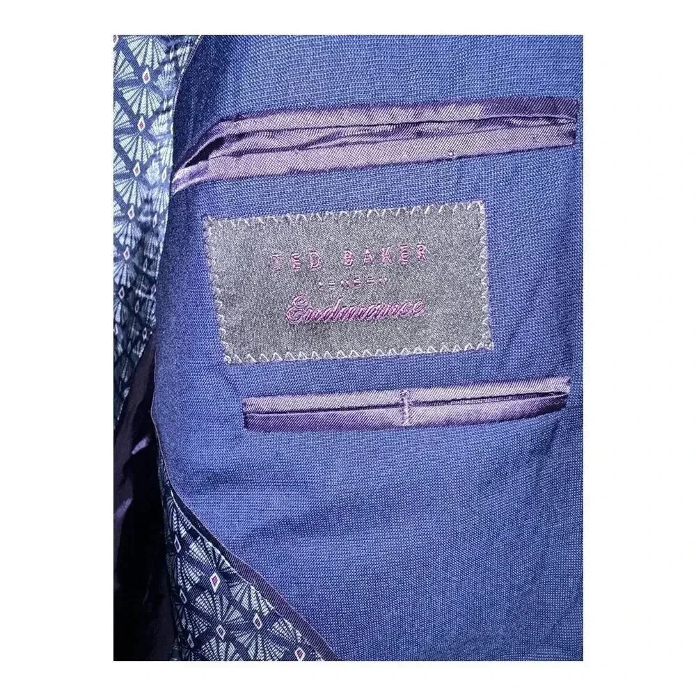 NWOT Ted Baker‎ London Endurance Blazer In Navy Size 44R